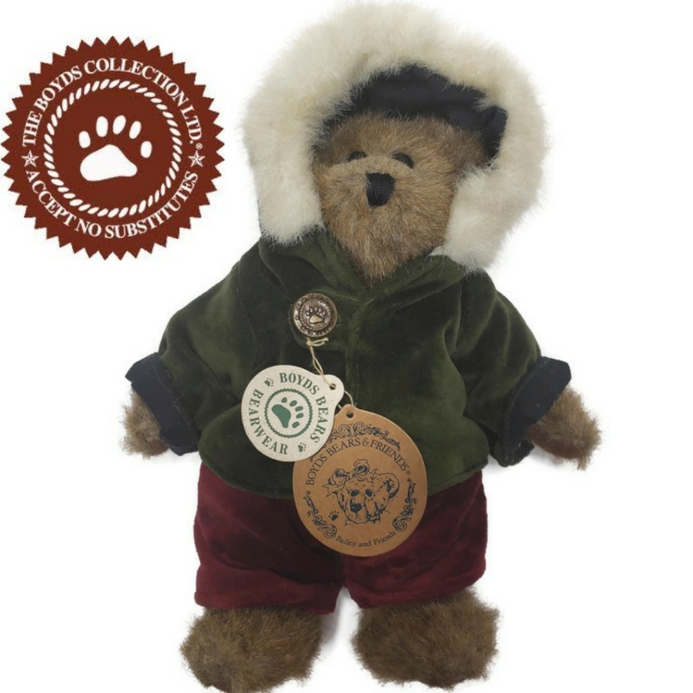 Boyds bears Mathew H Bear winter fuzzy jacket - Picture 1 of 5